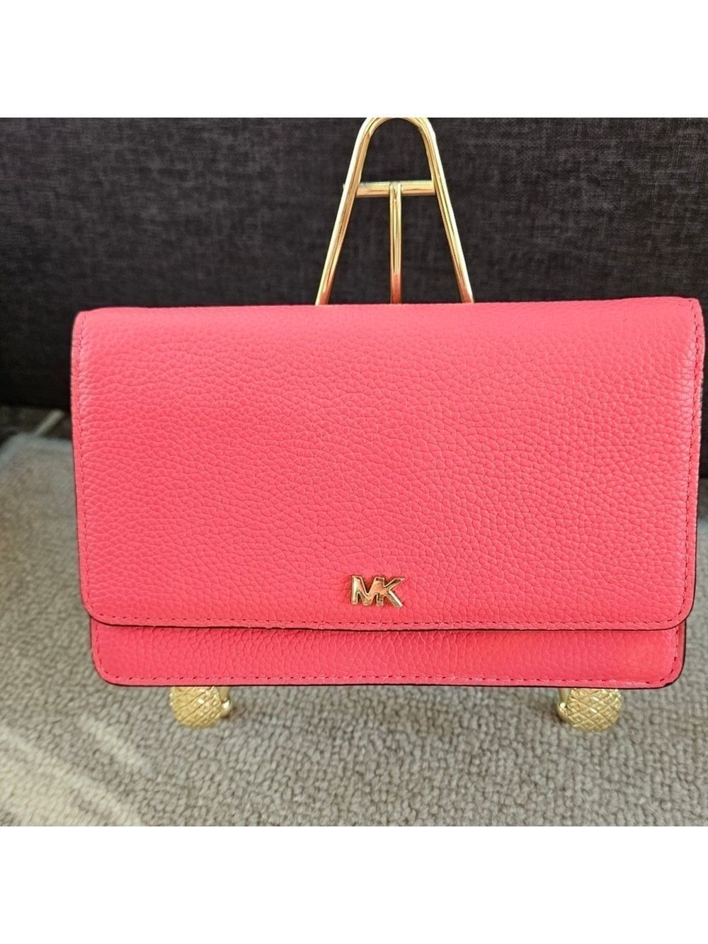 Michael Kors Leather Phone Wallet Clutch Crossbody With Unbranded Chain